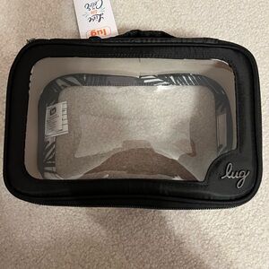 Lug Black Cosmetic Bag with Clear Panel